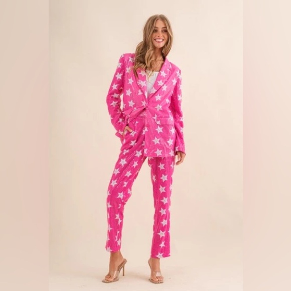 Ranch Dress’n Pink Sequin Star Suit